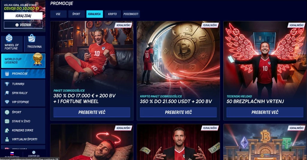 BetScore – promocije in paket dobrodošlice